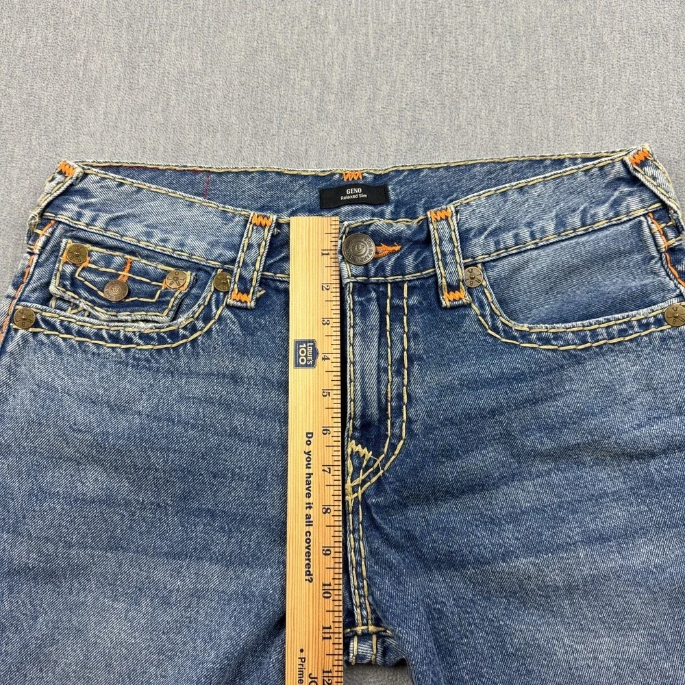True Religion Jeans Men 33X33 Blue Geno Super T Relaxed Slim Flap Pocket Pants